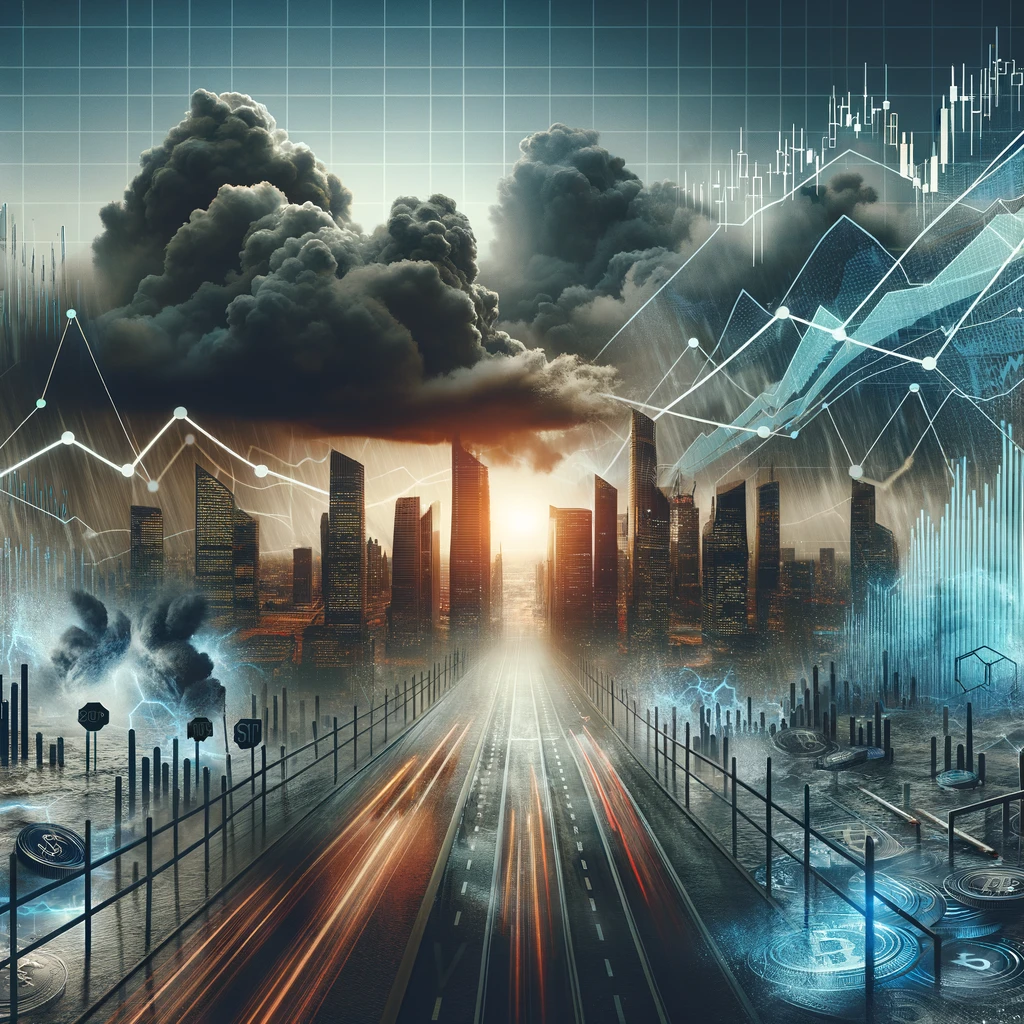 Artistic representation of risks and challenges in investing in ABNB stock.